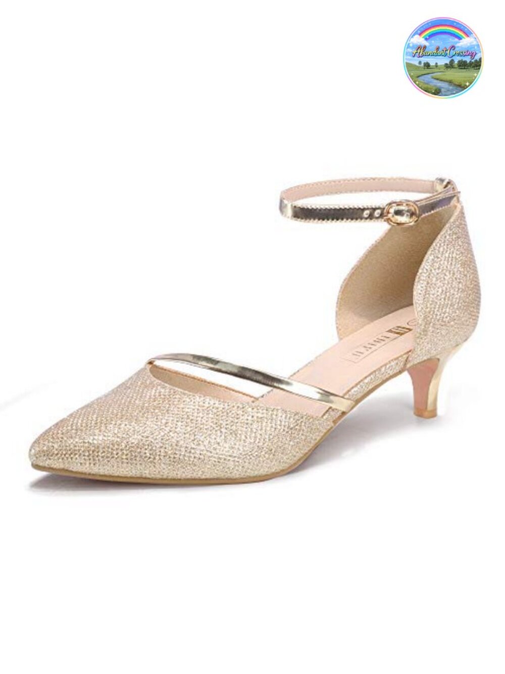 Women's Kitten Heels Pointed Toe Dressy Pumps with Ankle Strap